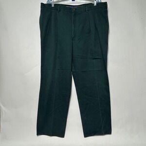 VTG Duxbak Pleated Chinos Mens 42x30 Green Cotton Twill Pants Gorpcore Heritage